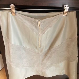 Zara Leather and suede skirt with exposed zipper